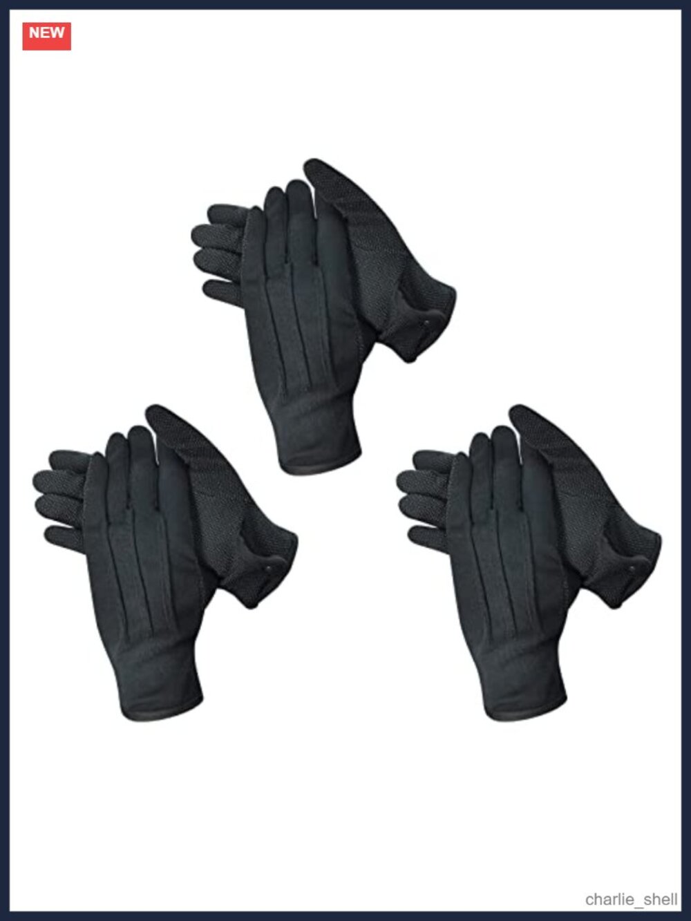 Beaded Parade Cotton Gloves with Grip Snap Cuff for Men and Women Non-Slip